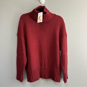 PrettyGarden NEW Women’s Burgundy Turtleneck Oversized Knit Sweater Size M